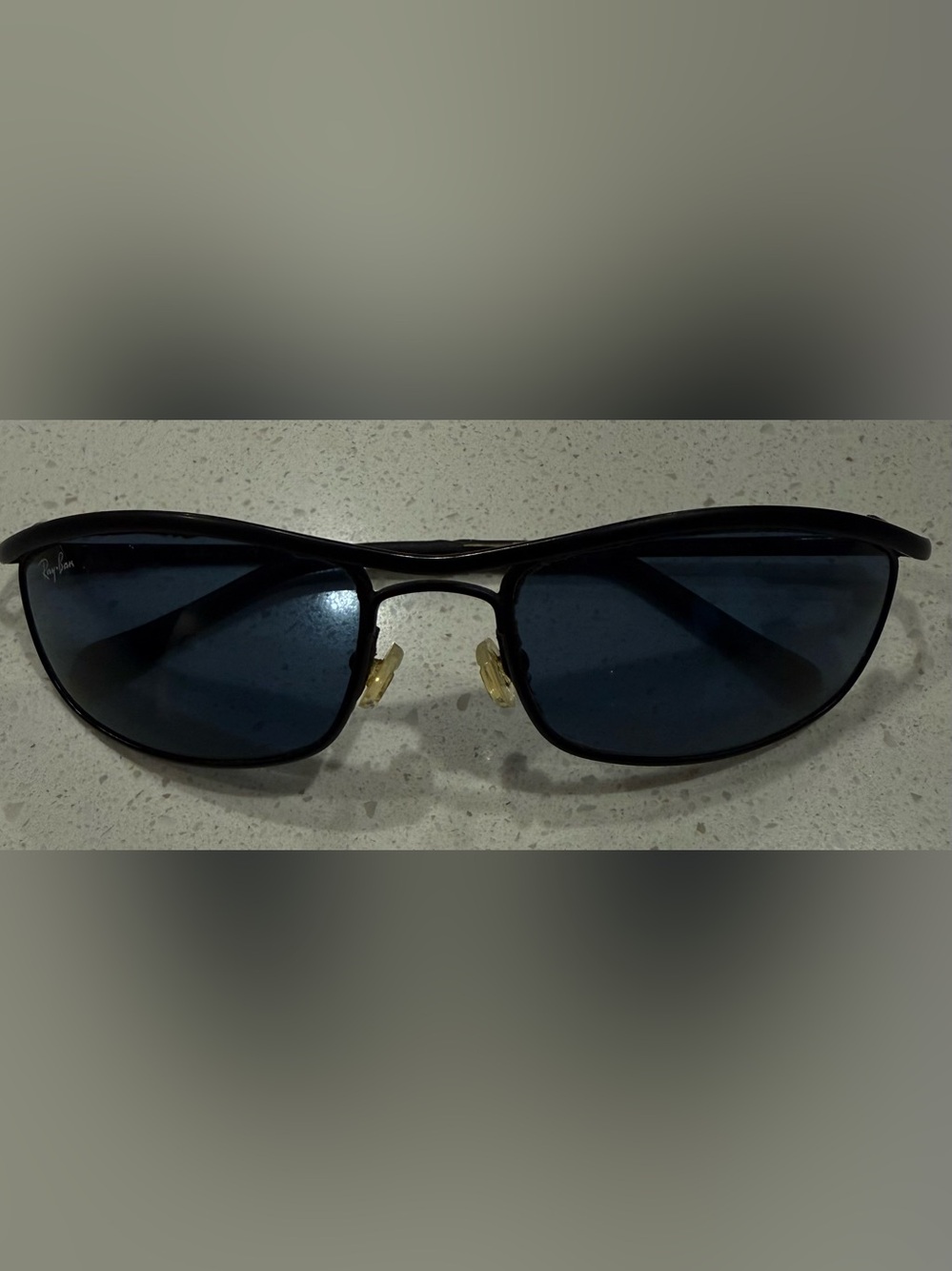 Ray-Ban Black Frame Sunglasses with Blue Lenses